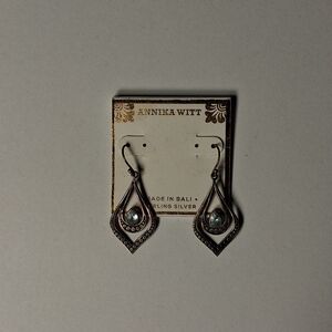 Annika Witt Silver and Blue Teardrop Earrings